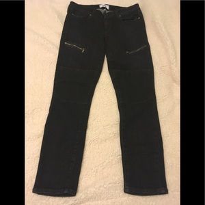 PAIGE Black Moto skinny jeans with zippers